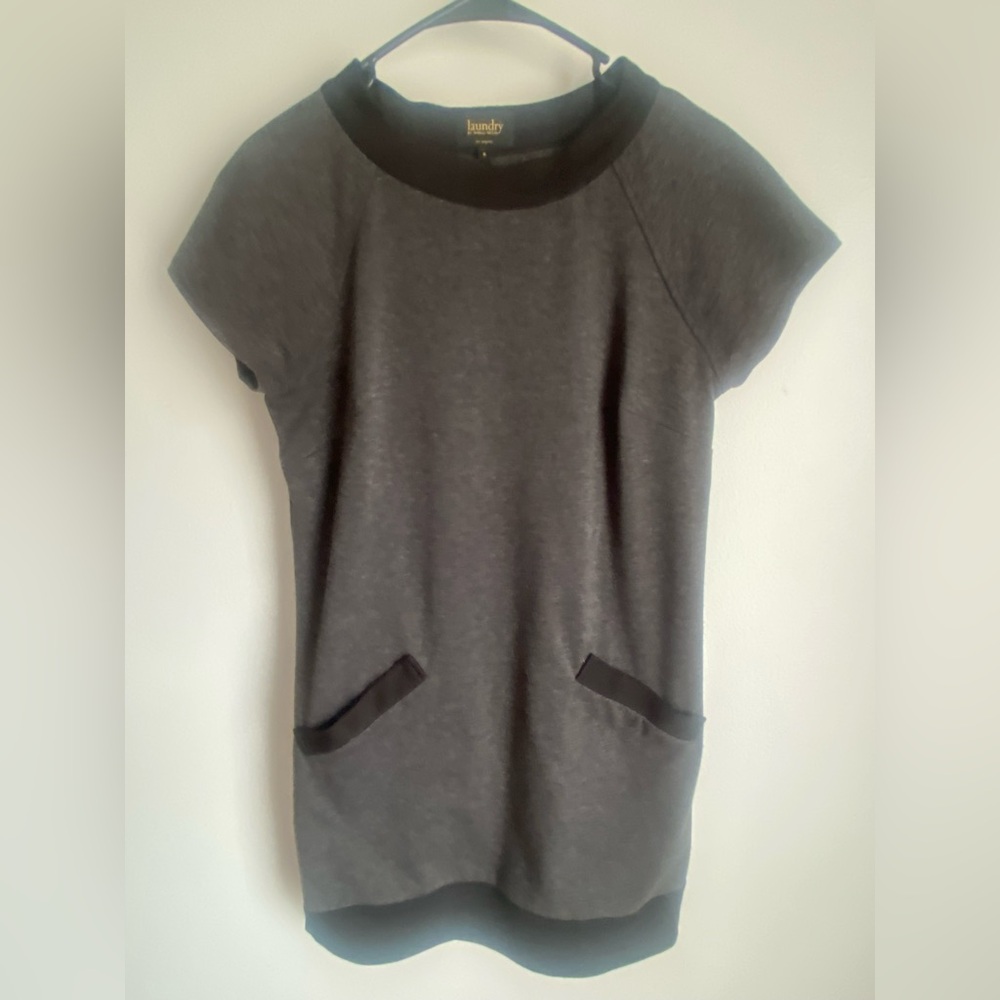 Laundry By Shelli Segal Charcoal Mini Dress